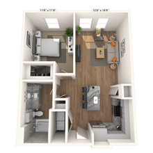 A4 1x1 753 SF 1277 floor plan